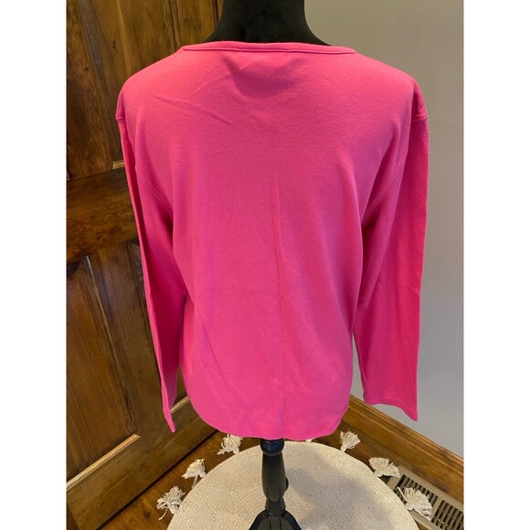 M & C Sportswear T Shirt Bright Pink Size XL Christmas Tree Long Sleeve Holiday - Picture 6 of 9